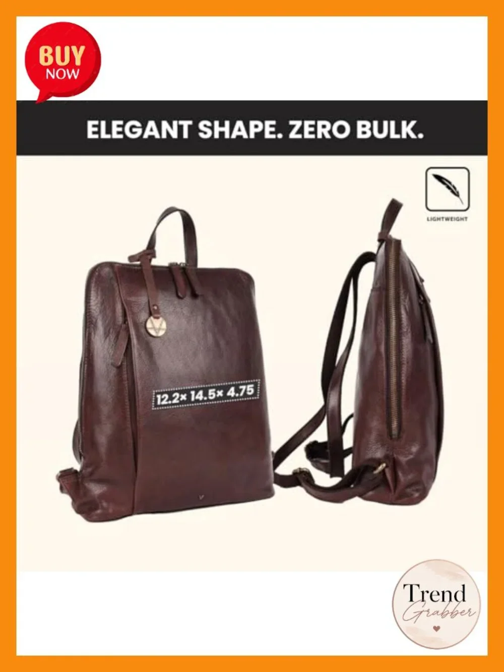 Premium Genuine Leather Suede Backpack Woven Front Everyday